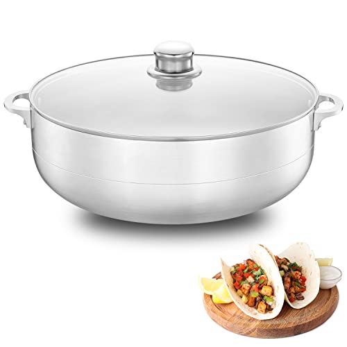 Alpine Cuisine 13-Quart Aluminum Stock Pot with Glass Lid