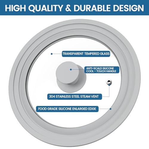 Universal Lid for Pots, Pans & Skillets - Fits 8-9.5 Cookware - Dishwasher Safe