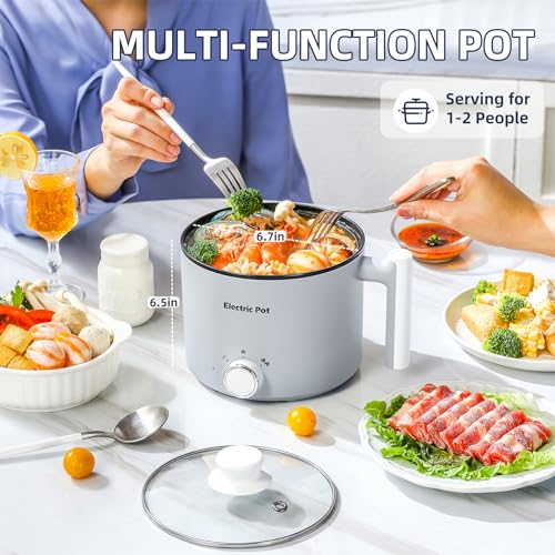 Portable Electric Ramen Pot 1.5 L for Noodles, Soup - Dorm & Office